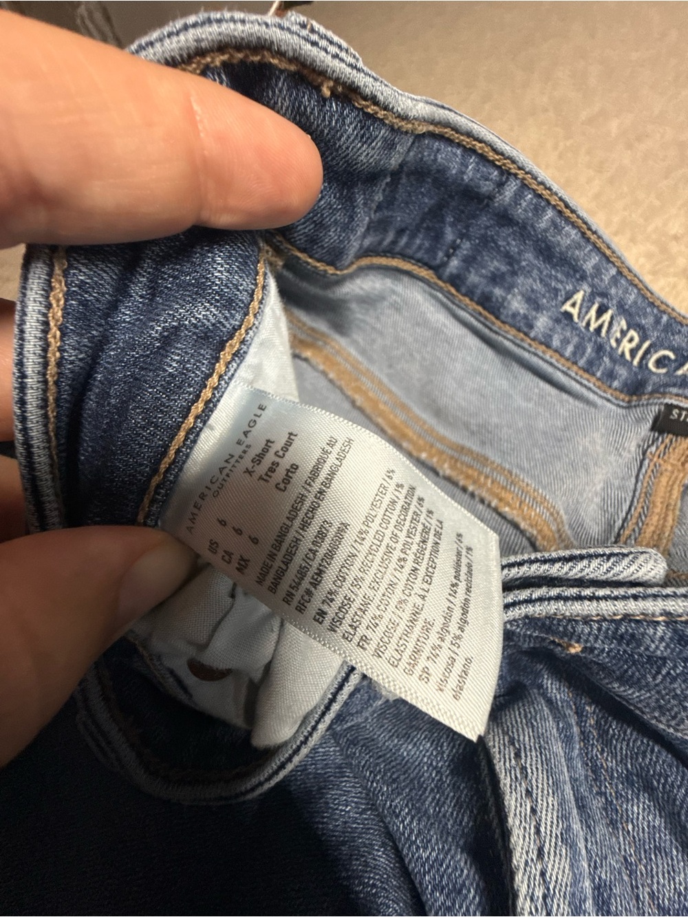 American Eagle Outfitters Women's Straight Leg Jeans - Medium Blue Wash - Picture 6 of 8
